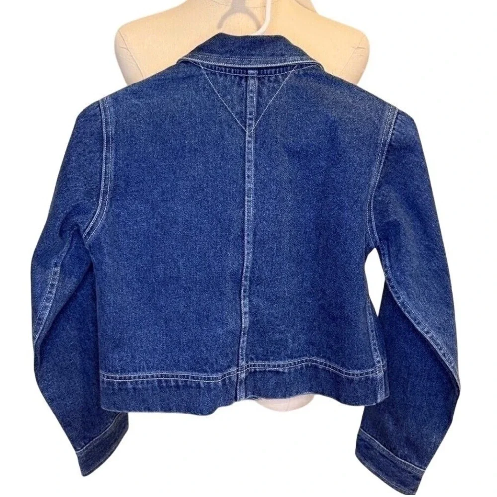 Tommy Hilfiger Girls Denim Jean Jacket‎ Blue Red Stars USA Patriotic - Medium